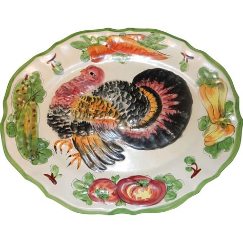 75 in. . Vintage turkey platter made in italy